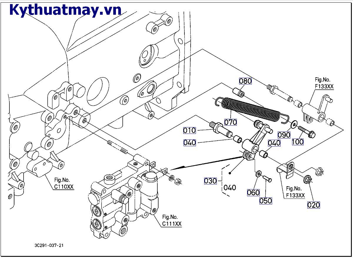 Cần điều khiển van li hợp ( mới) 10001 đến 49999